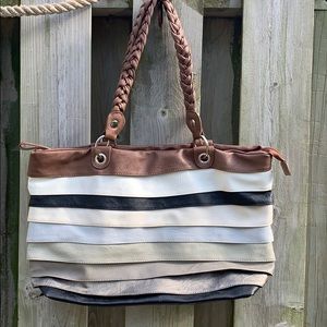 Multi-colored striped bag